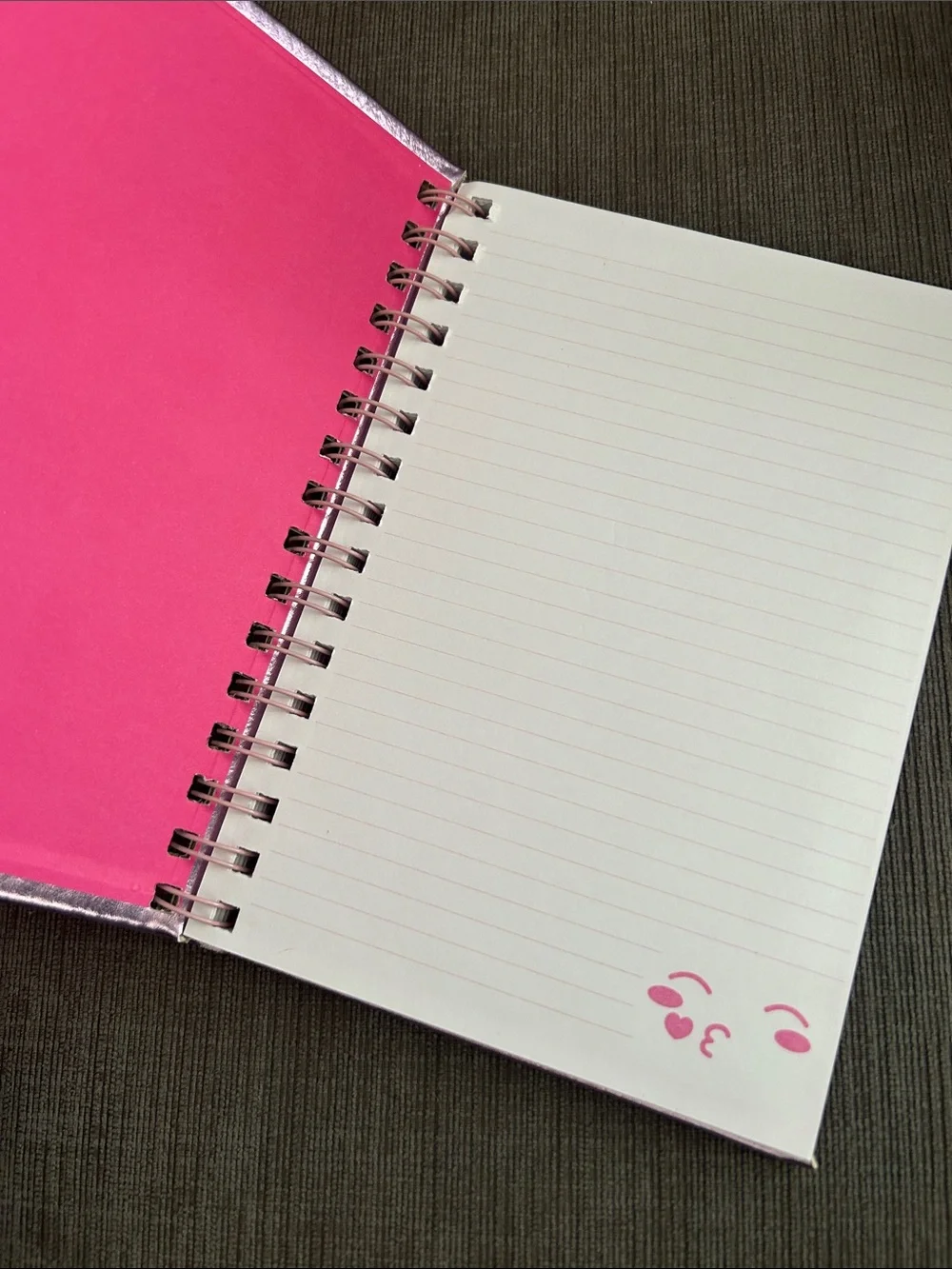 Spiral lined Emoji notebook soft faux leather cover NEW